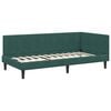 vidaXL Corner Bed Frame Dark Green 90 cm x 200 cm Velvet