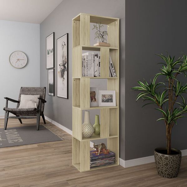 vidaXL Book Cabinet/Room Divider Sonoma Oak 45x24x159 cm Engineered Wood