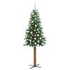 vidaXL Slim Christmas Tree Green 180 cm PVC and Solid Pine wood