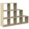 vidaXL Room Divider Bookcase 3-Tier Sonoma Oak 137,5x29x103,5 cm Engineered Wood