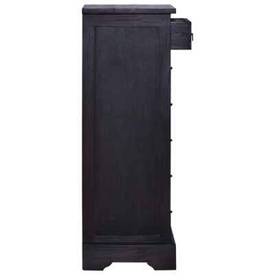 vidaXL Chest of Drawers Light Black 45x35x100 cm Solid Wood Mahogany