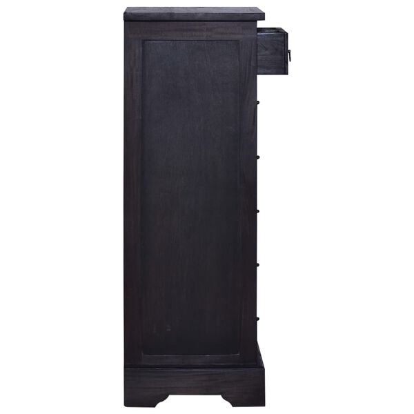 vidaXL Chest of Drawers Light Black 45x35x100 cm Solid Wood Mahogany