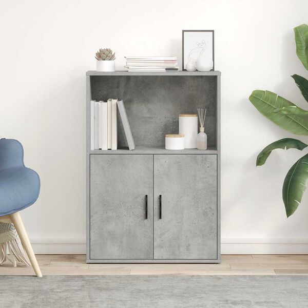vidaXL Bookcase Concrete Grey 60x24x85 cm Engineered Wood