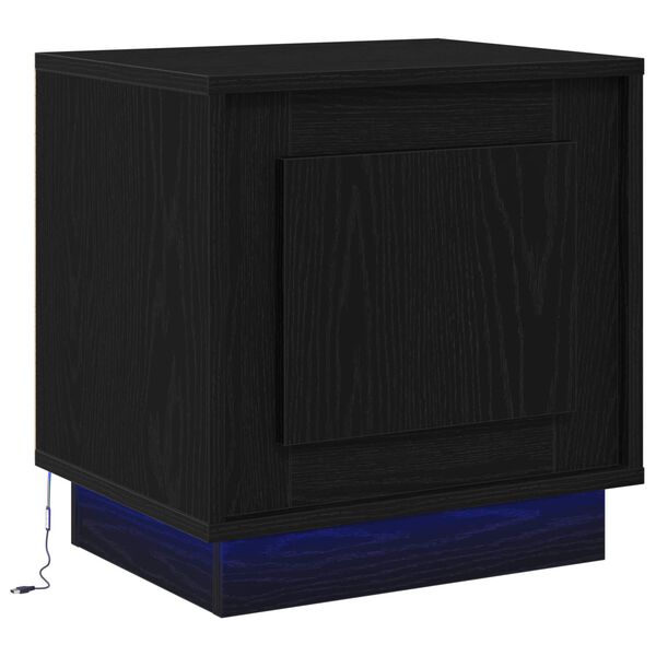 vidaXL Bedside Cabinet Black 44 x 34.5 x 45 cm Engineered Wood