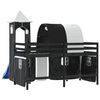 vidaXL Kids' Loft Bed with Tower without Mattress White&Black 80x200cm