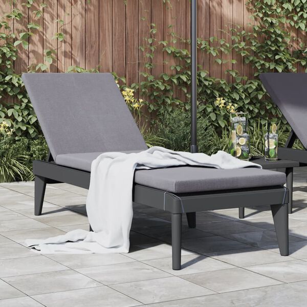 vidaXL Sun Lounger Anthracite 186x60x29 cm PP