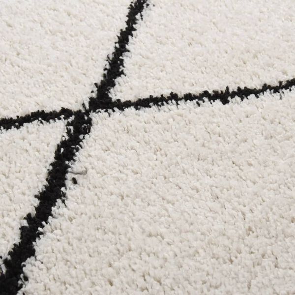vidaXL Shaggy Rug High Pile Black and Cream 200x290 cm