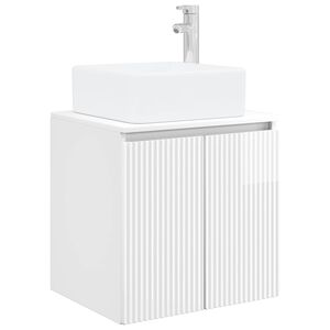 vidaXL Wall-Mounted Sink Vanity High Gloss White 53 x 35 x 63 cm