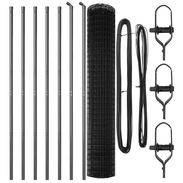 vidaXL Fence with Post Grey 1.6 x 10 m Steel and PVC