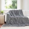 vidaXL Throw Blanket Dark Grey 270 x 240 cm Fleece