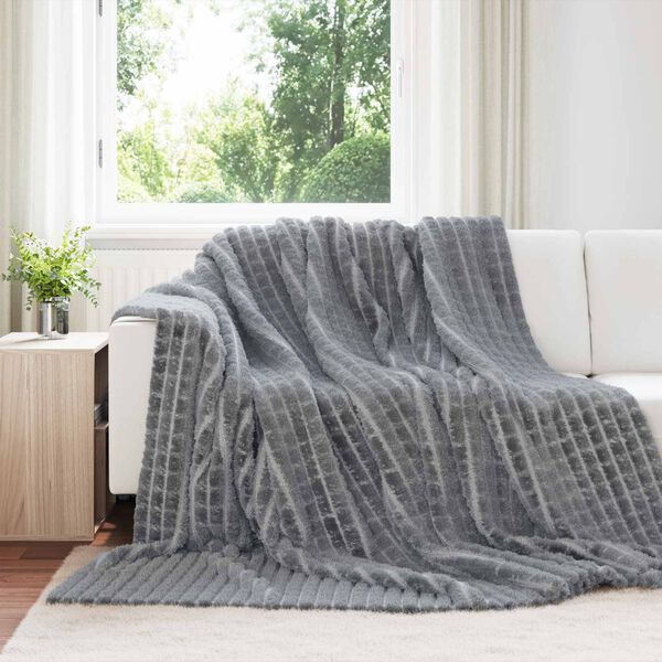 vidaXL Throw Blanket Dark Grey 270 x 240 cm Fleece