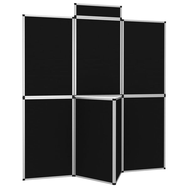 vidaXL 8-Panel Folding Exhibition Display Wall 181x200 cm Black