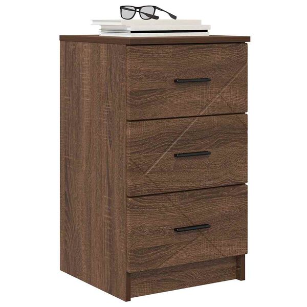 vidaXL Bedside Cabinet Brown oak 38 x 38 x 66 cm Engineered wood