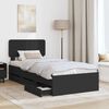 vidaXL Bed Frame with Headboard Black 100 x 200 cm Engineered Wood