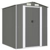 vidaXL Garden Shed Light Grey 192x191x223 cm Galvanised Steel