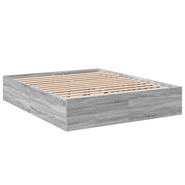 vidaXL Bed Frame without Mattress Grey Sonoma 150x200 cm