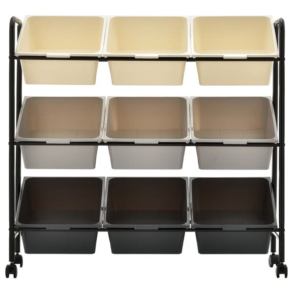 vidaXL 9-Basket Toy Storage Trolley Ombre Plastic