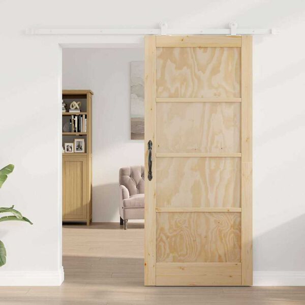 vidaXL Sliding Door ORKDAL Brown 86 x 198.5 cm Solid Pine Wood