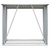 vidaXL Garden Log Storage Shed Galvanised Steel 163x83x154 cm Grey