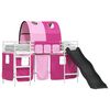 vidaXL Kids'Bunk Bed Frame with Curtains White and Pink 90 x 190 cm