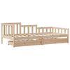 vidaXL Daybed with Drawers without Mattress 80x200 cm Solid Wood