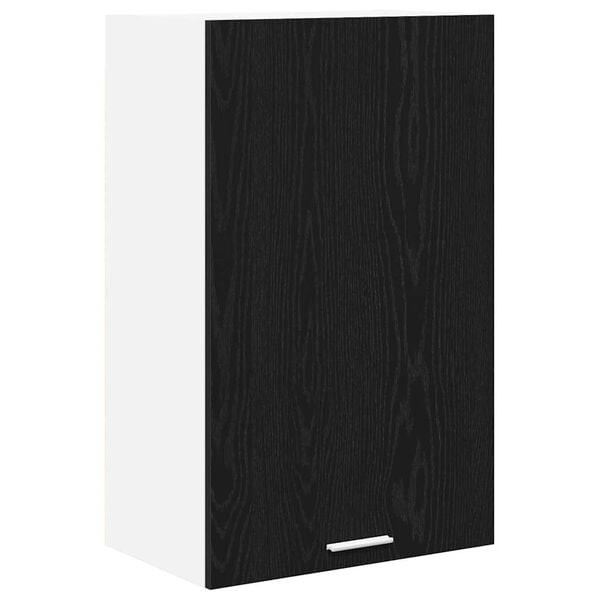 vidaXL Hanging Cabinet with Door Black Oak and White 50 x 31 x 80 cm