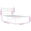 vidaXL Metal Bed Frame without Mattress with Headboard White 75x190cm