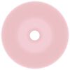 vidaXL Bathroom Sink Ceramic Matt Pink Round