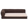 vidaXL Ergonomic Dog Bed Mattress 75x53 cm Linen Look Fleece Brown