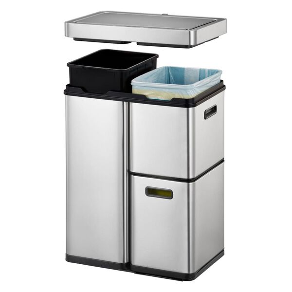 EKO Sensor Bin Mirage Plus 1x30 L + 2x15 L Matte Silver