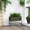 vidaXL Raised Garden Planter Olive green 60 x 26 x 45 cm Steel