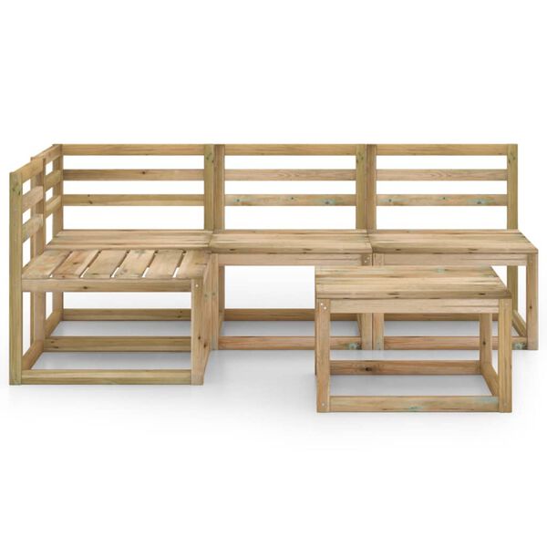 vidaXL 5 Piece Garden Lounge Set Green Impregnated Pinewood