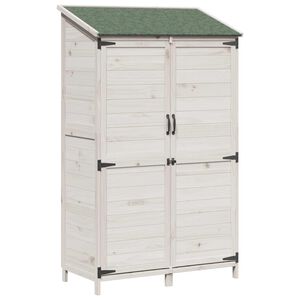vidaXL Garden Shed White 106.5 x 56 x 176 cm Engineered Wood