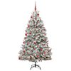 vidaXL Artificial Christmas Tree Green and White 180 cm PVC and Metal