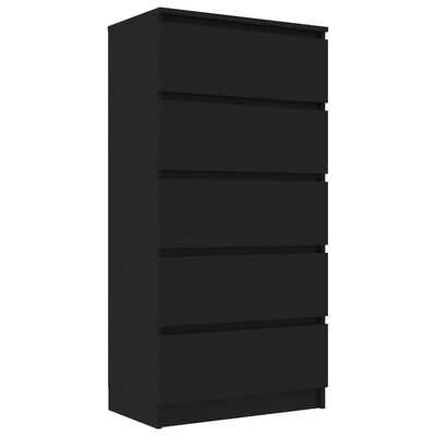 vidaXL Drawer Sideboard Black 60x35x121 cm Chipboard