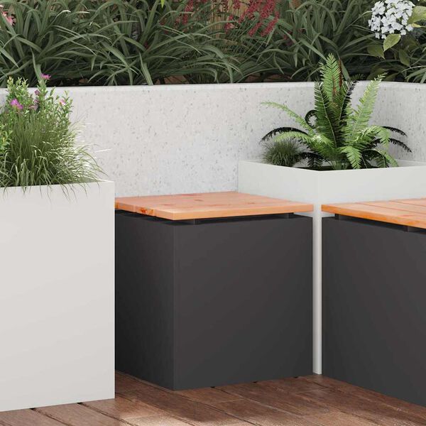 vidaXL Garden Bench Black 40 x 40 x 43 cm Steel