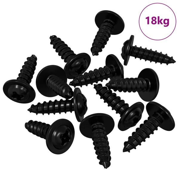 vidaXL Self Tapping Nail 16364 pcs Black 3.5 x 12 mm Iron