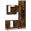 vidaXL 3 Piece Bathroom Furniture Set Smoked Oak Engineered Wood