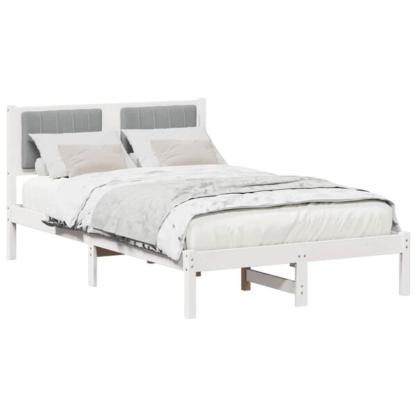 vidaXL Bed Frame with Upholstered Headboard Light Grey 120 x 200 cm