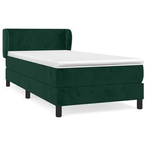 vidaXL Box Spring Bed with Mattress Dark Green 80x200 cm Velvet