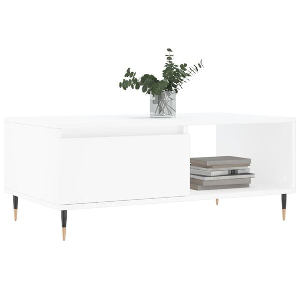 vidaXL Coffee Table White 90x50x36.5 cm Engineered Wood