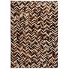 vidaXL Rug Genuine Leather Patchwork 120x170 cm Chevron Brown/White