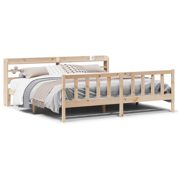 vidaXL Bed Frame without Mattress 200x200 cm Solid Wood Pine