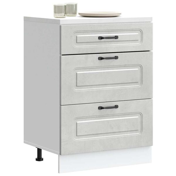 vidaXL Kitchen Base Cabinet Kalmar Concrete Grey Engineered Wood