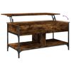 vidaXL Coffee Table Smoked Oak 100x50x50 cm Engineered Wood and Metal