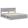 vidaXL Bed Frame Grey Sonoma 200 x 200 cm Engineered wood