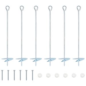 vidaXL Earth anchor 6 pcs Silver &Oslash;10 x 50 cm Galvanized Metal