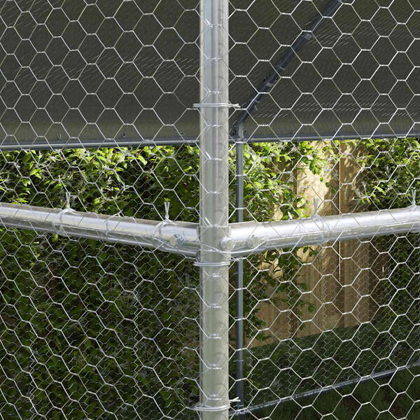 vidaXL Chicken Cage Silver 400 x 200 x 198.5 cm Galvanised Steel