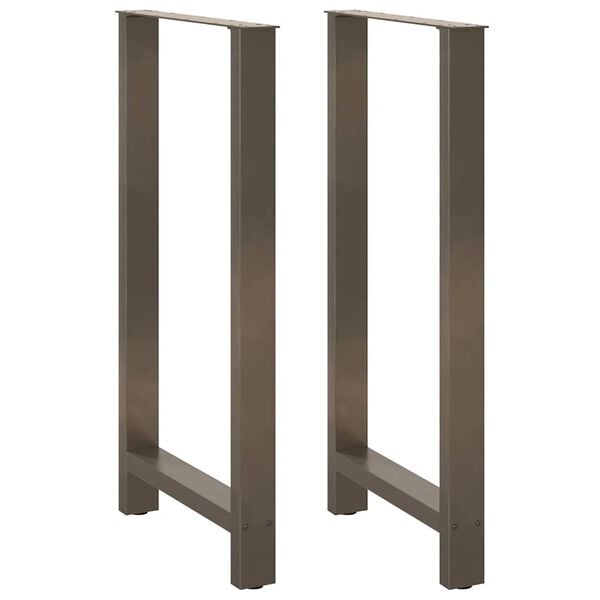 vidaXL Bar Table Legs Natural Steel 2 pcs 60x(110-111) cm Steel