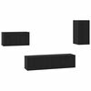 vidaXL TV Cabinet Set 4 pcs Black Oak Engineered Wood
